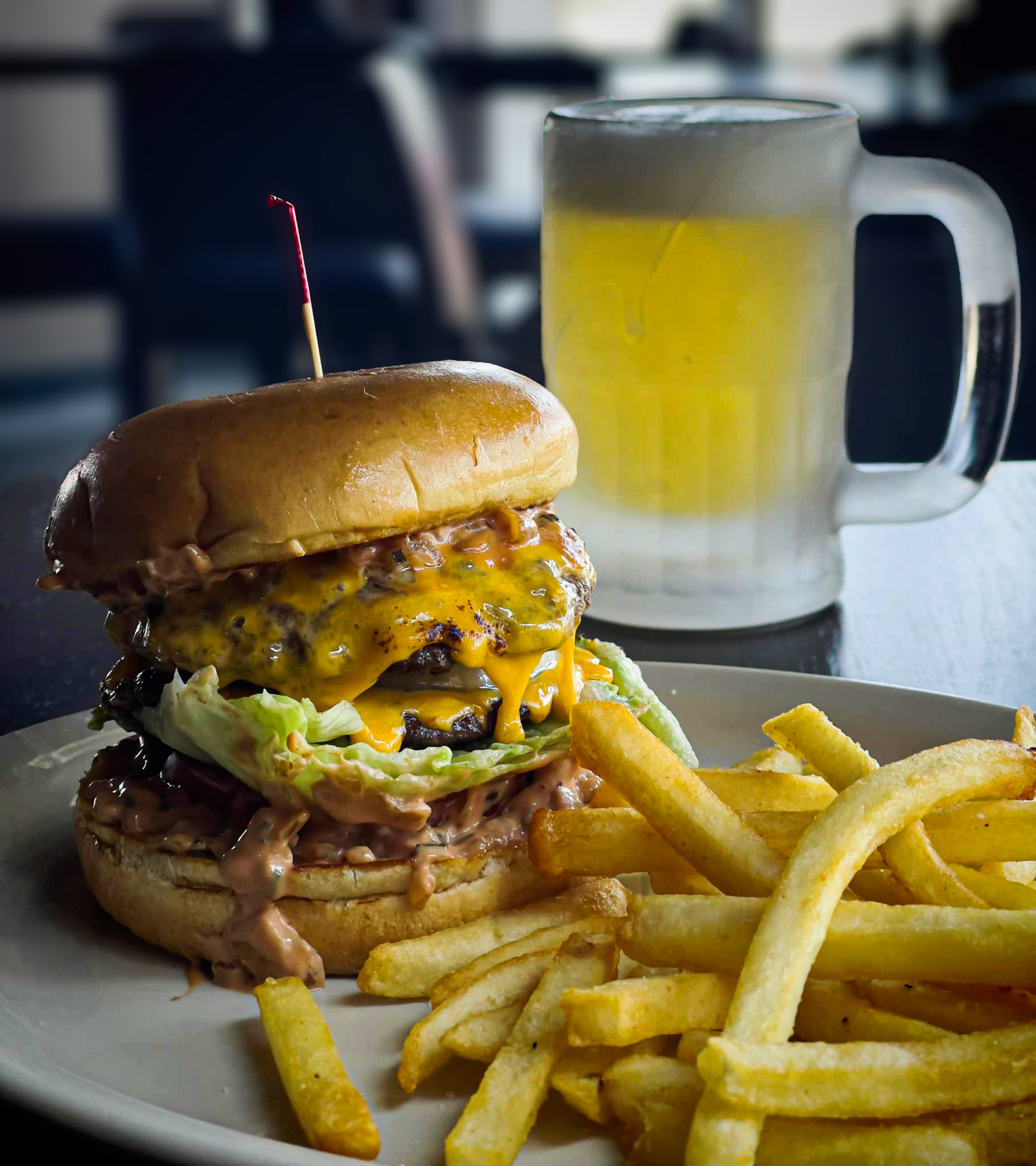 Lux Signature Burger- the best smash burger in Papillion