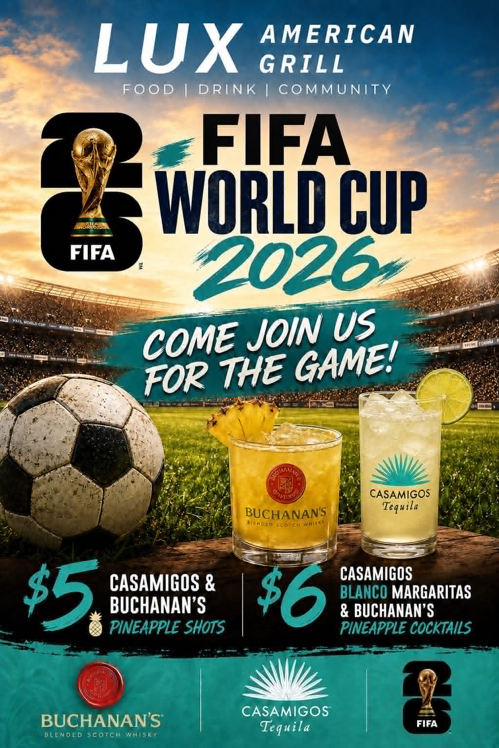 USA soccer bars in Omaha at Lux American Grill in Papillion